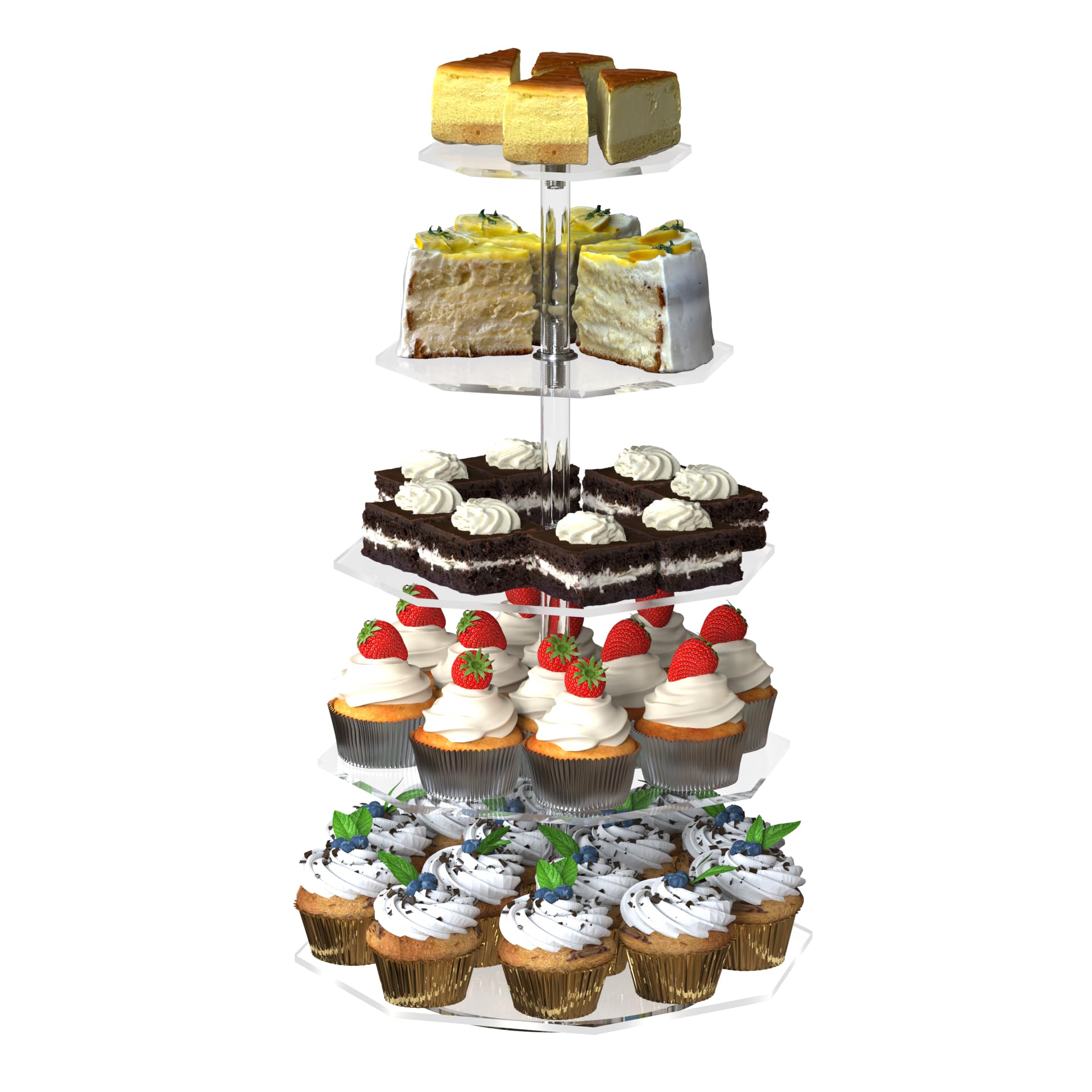 Présentoir cupcakes rotatif acrylique contre le manque de place sur table
