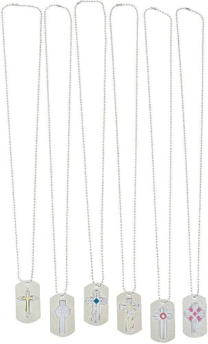 Fun Express Collares con etiqueta de perro impresa religiosa - 12 piezas