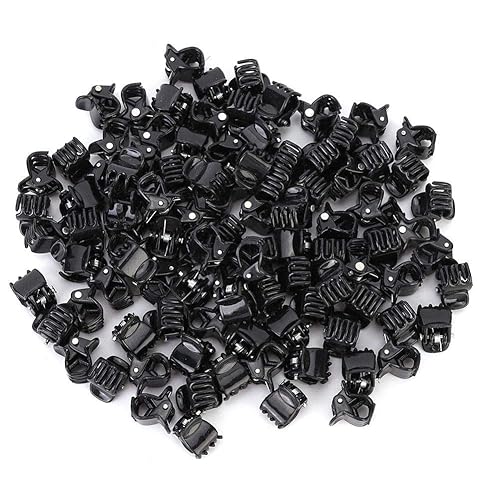 100 mini pinzas para el cabello, pinzas de plástico negro elegantes antideslizantes para el cabello, pinzas para el cabello pequeñas, pinzas para
