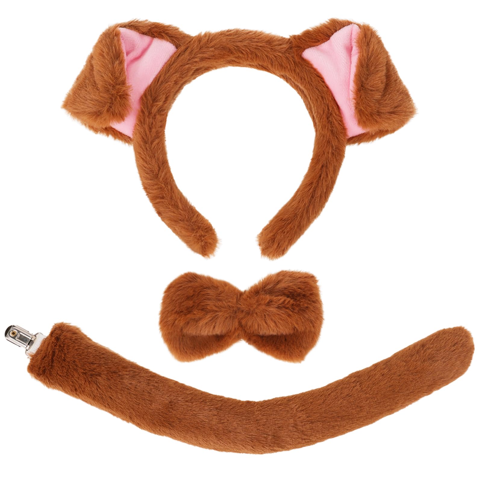Set Costume Dalmata XEPST | Fascia Con Orecchie, Coda, Naso E Papillon | Taglia Unica Per Adulti E Bambini | Per Halloween E Carnevale