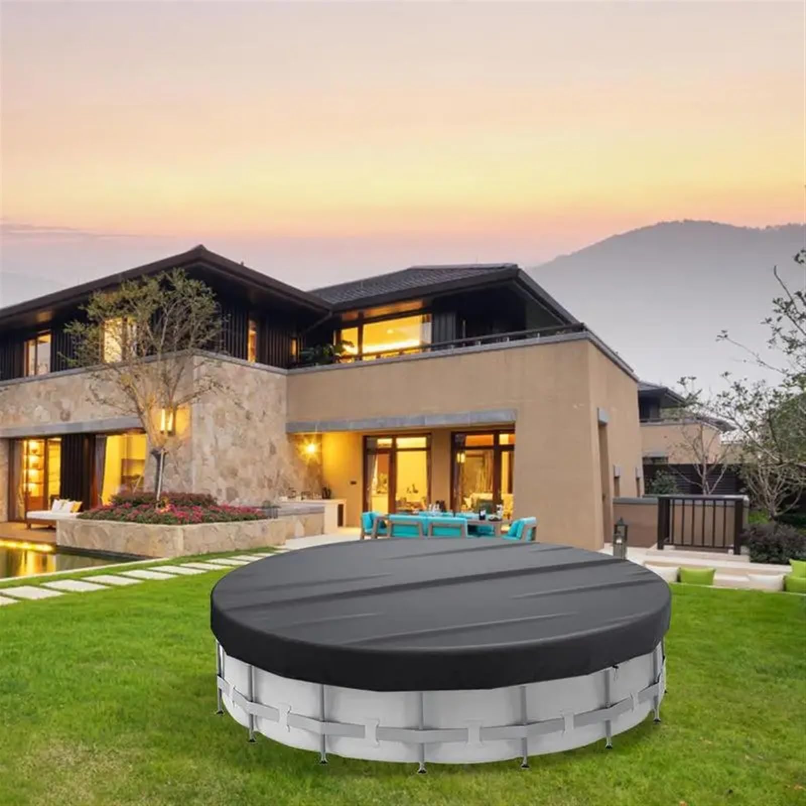 Bâche de sécurité pour piscine hors sol – Couverture imperméable pour piscines gonflables, protection de 3 m pour solutions de sécurité de piscine extérieure