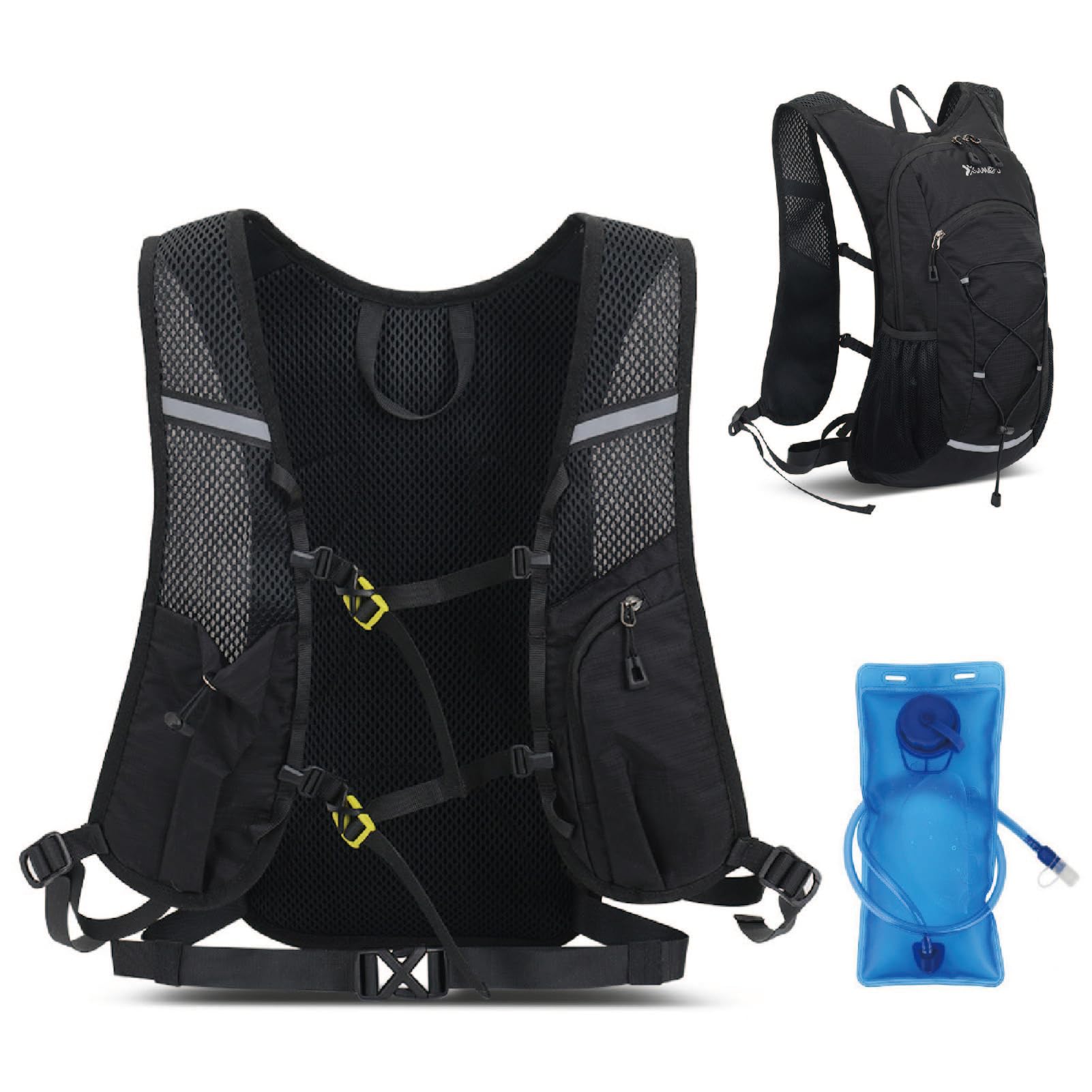 Photo 1 of **ONLY THE BLADDER**YAPJEB Hiking Hydration Vest Backpack 18L Lightweight with 2L Water Pack Bladder Daypack for Men Women Cycling, Running, Hiking and Biking (03 Black 18L + 2L Bladder)