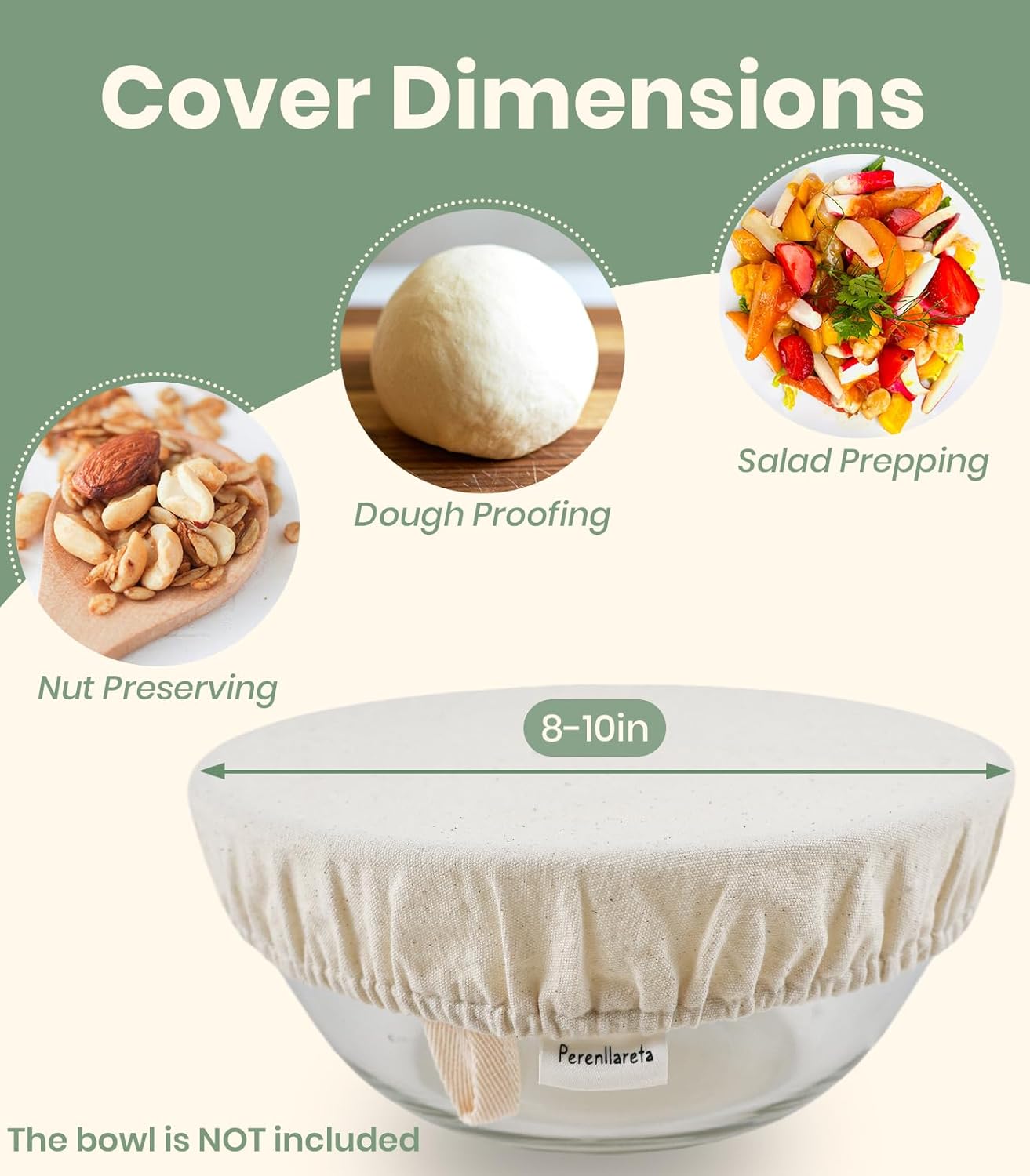 XL Bakers Couche & Cotton Beeswax Lined Sourdough Bread Bags & 2PCS Fabric Bowl Cover for Rising
