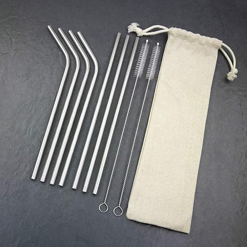 Miniatura 4 de Pajitas de acero inoxidable, reutilizables, ultra largas, de 8.5 pulgadas, de boca redonda, de metal, se adaptan a todos los vasos de 20 onzas Yeti