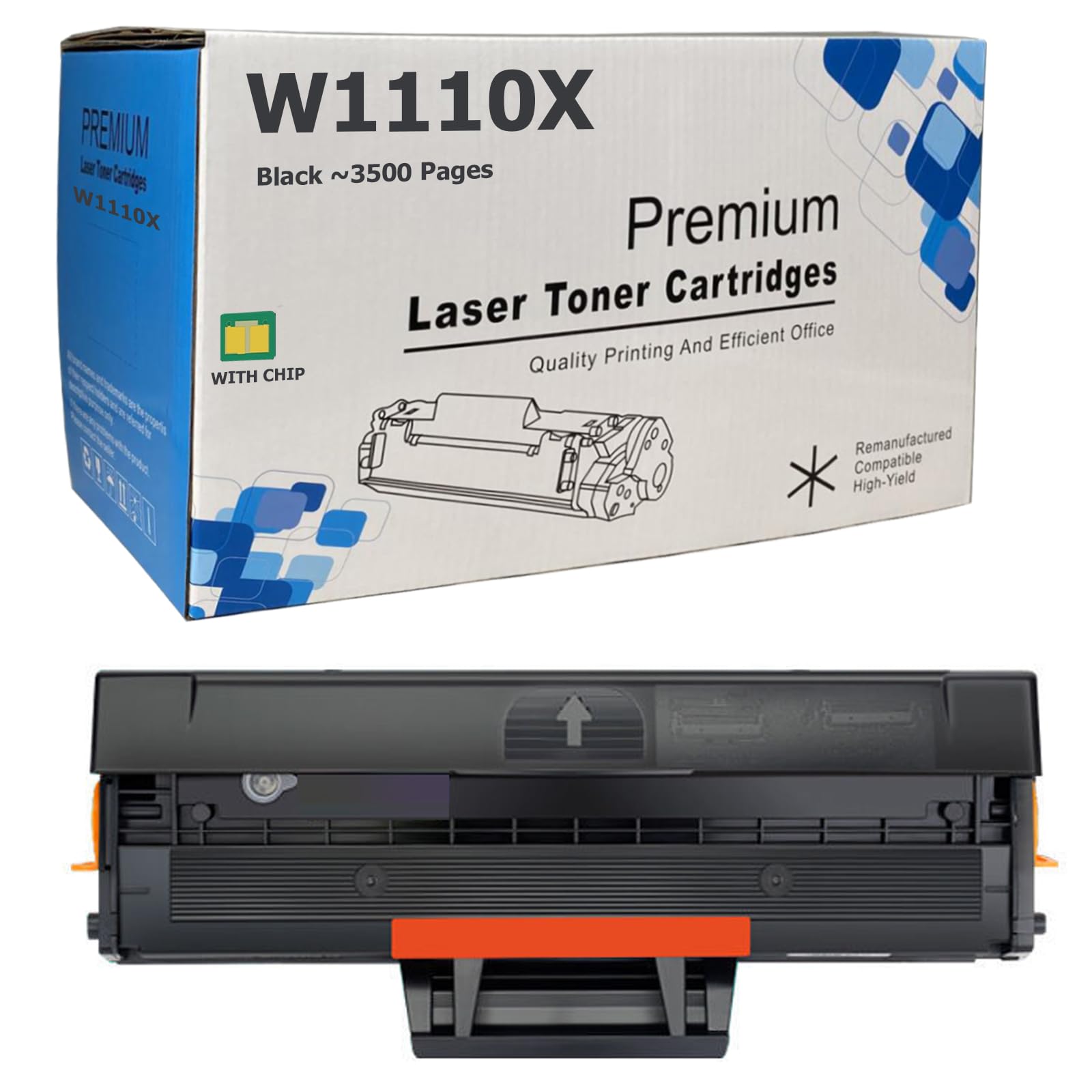 Toner W1110X noir avec puce résout les pannes d'impression sur LaserJet Pro M183fw