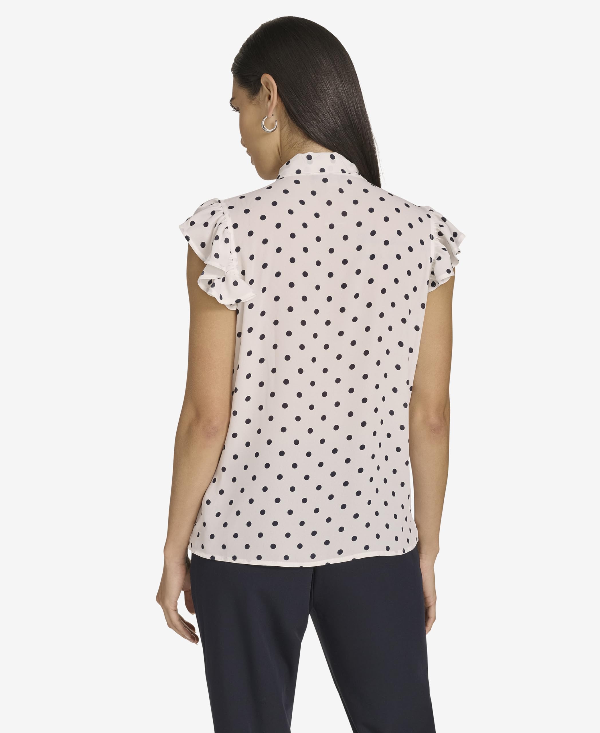 Tommy Hilfiger Damen Sleeveless Starbusrt Ruffle Blouse Ärmellose Starbusrt Rüschenbluse (1er Pack)
