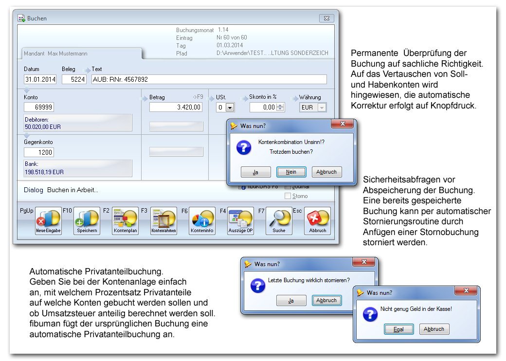 fibuman e mit eFaModul - Jahresversion 2026 - Komplettpaket Einnahme-Überschuss-Buchhaltung mit elektronischer Datenübertragung der Umsatzsteuer-Voranmeldung - Windows