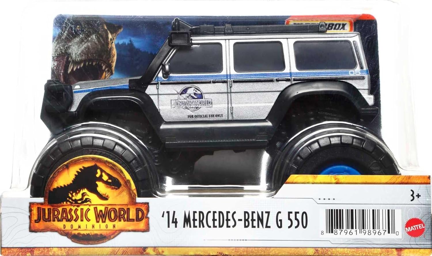 Matchbox Jurassic World Dominion 1:24 Scale Vehicle, '14 Mercedes-Benz G 550 Truck with Large Wheels, Collectible Toy Car