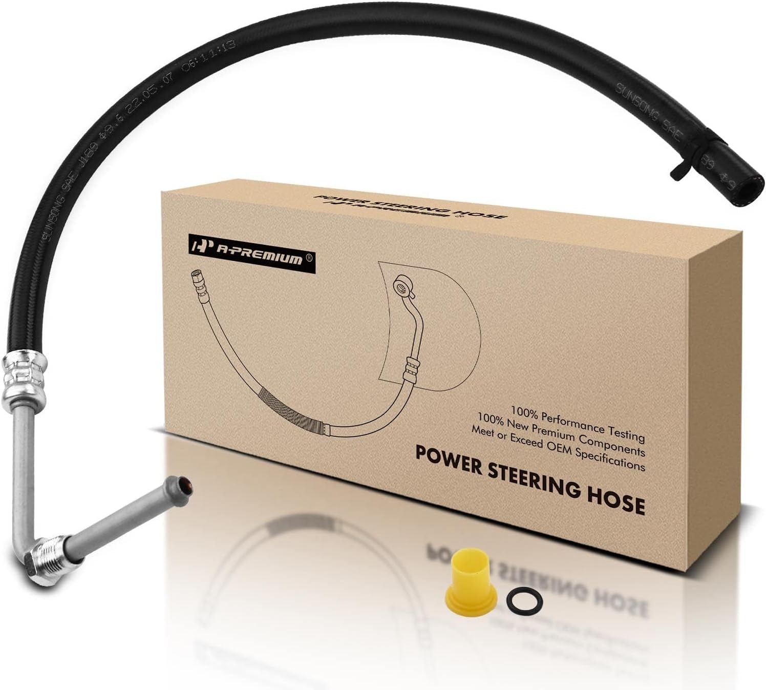 A-Premium Power Steering Return Hose Line Assembly Compatible with Chevrolet Silverado 2500 2005, Express 1500 2003-2013, Express 2500 3500 4500 & GMC Savana 1500 2500 3500 4500, Gear To Cooler