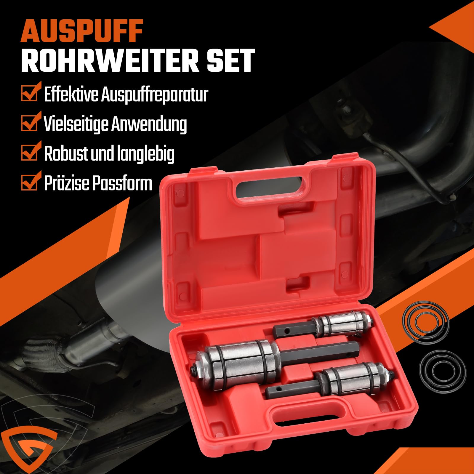 3 TLG. Rohrweiter Set 29-89 mm Auspuff Rohraufweiter Satz | Rohrexpander | Auspuffrohrformer | Rohrspreizer | Kfz Werkzeug für Auspuffanlagen | für Auto KFZ PKW