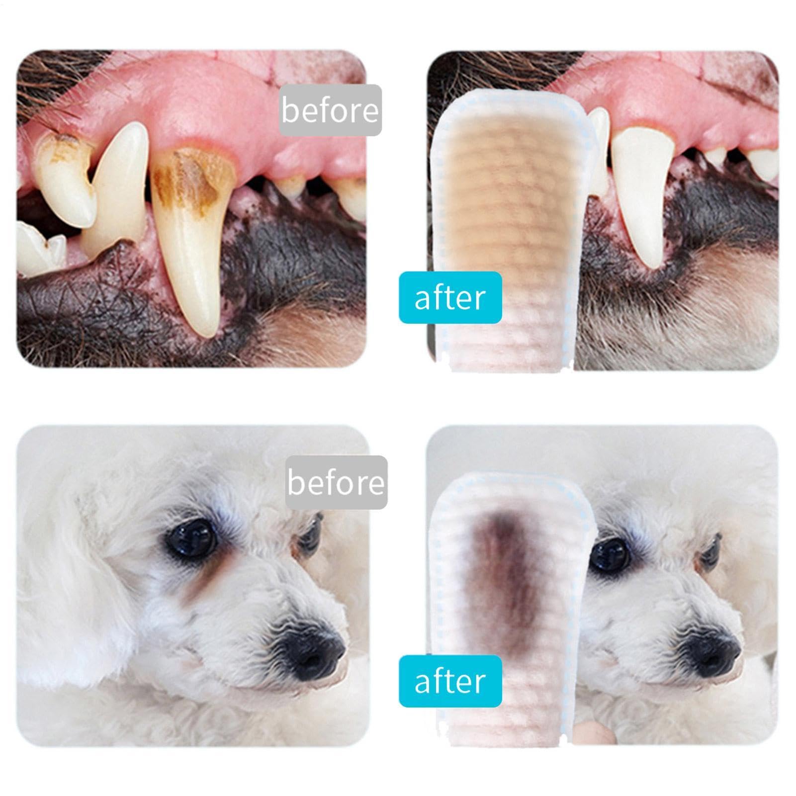5 Salviettine dentali per Cani,Salviette per Denti di Cane con Maniche a Dito | Salviette per la del Cane da 50 Pezzi, Pulizia Delicata, Rapida e Facile per Glutei, Corpo, Zampe, Occhi