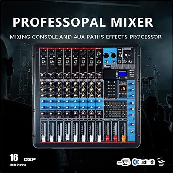 Audio Mixer, Professional 8-channel Mixing Console With 600W*2 Power Amplifier Mixer Suitable For Stage Party Recording Studio Audio Quality