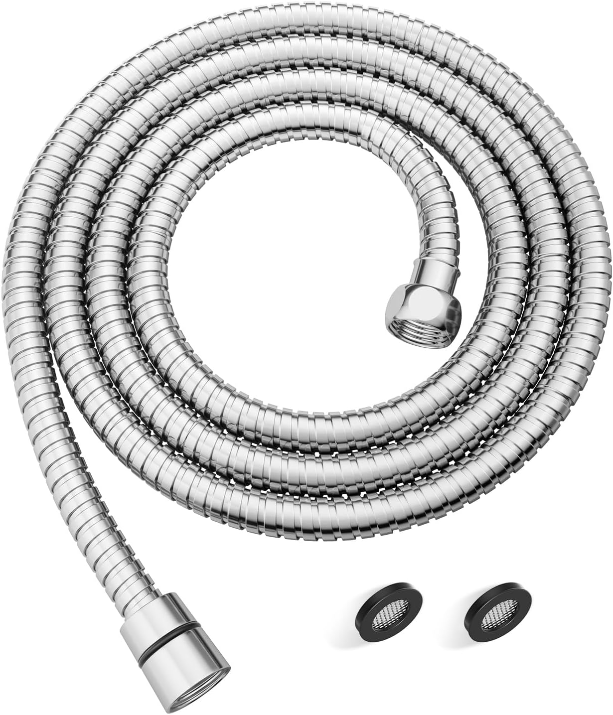 JOMOO 118-Inch Extra Long Shower Hose, Stainless Steel Handheld Showerhead Hose with Brass Fittings & EPDM Inner Tube – Anti-Kink, Leakproof, Flexible Shower Head Tube Replacement, Chrome