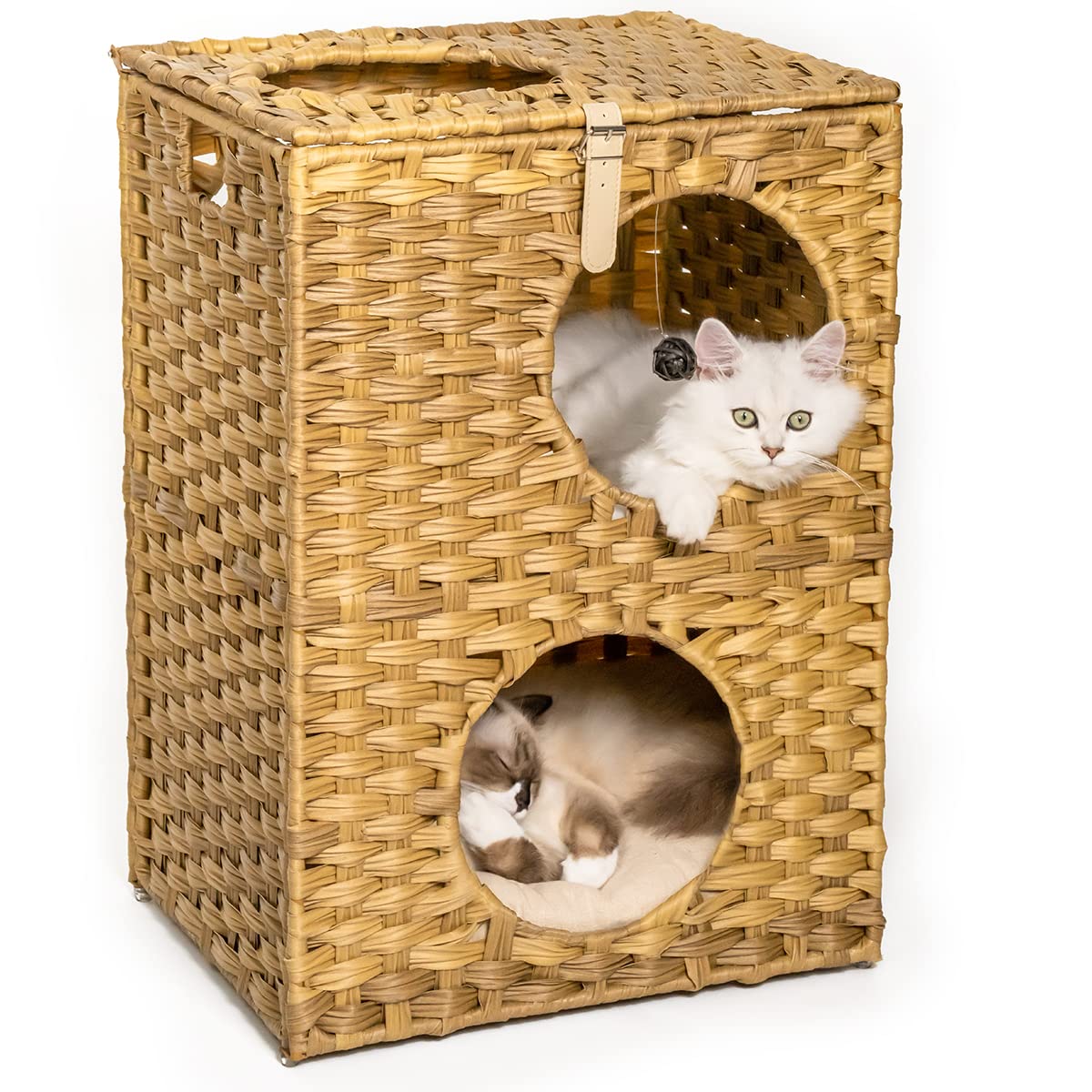 Buy MewooFun Cat House Wicker Cat Bed for Indoor Cats Woven Rattan Cat