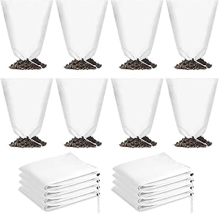 8 Pcs Winter Plant Covers Freeze Protection, 39.4x23.6 Inch Horizontal Shrub Tree Plant Protection Bags with Drawstring Plant Protector Shrub Frost Blanket for Winter Outdoor Garden Potted Plants