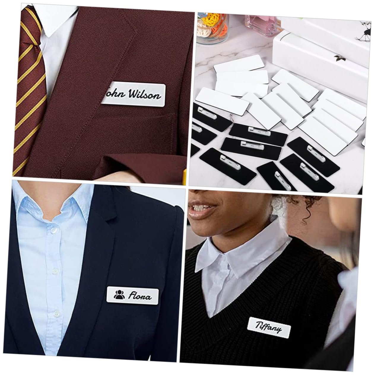 NUOBESTY 32stücke Leere Namensschilder Mit Clip Personalisierte Arbeitsabzeichen Für Büro Und Schule Anstecknadeln Für Kreative Anwendungen Und Veranstaltungen