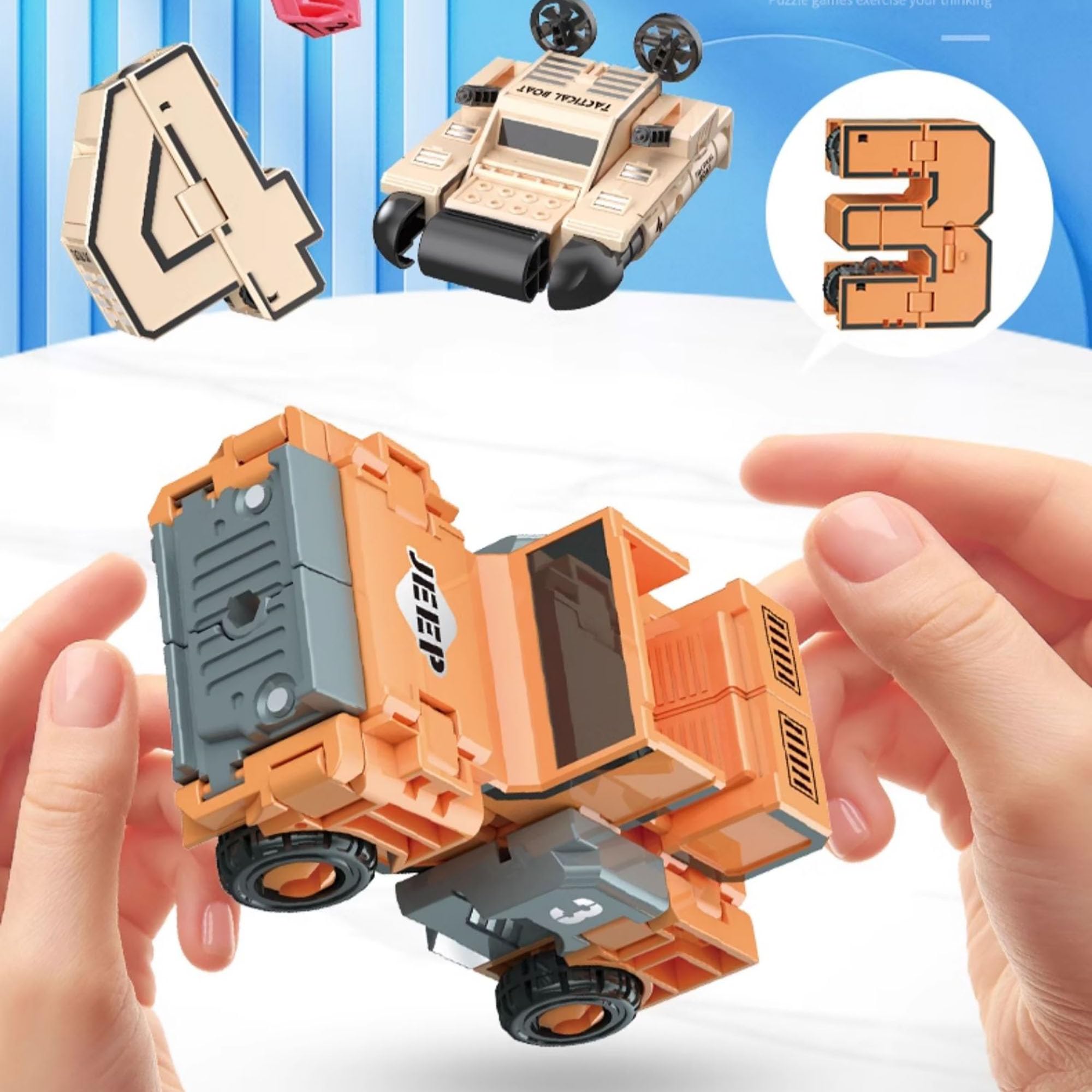 Numero Robot Trasformabile, Giocattoli Trasformabili per Regalo di Compleanno, Giocattoli Intellettuali per Bambini, Regali, Educativi Robot 3-6 Anni Bambini che (type 1（0-9）)