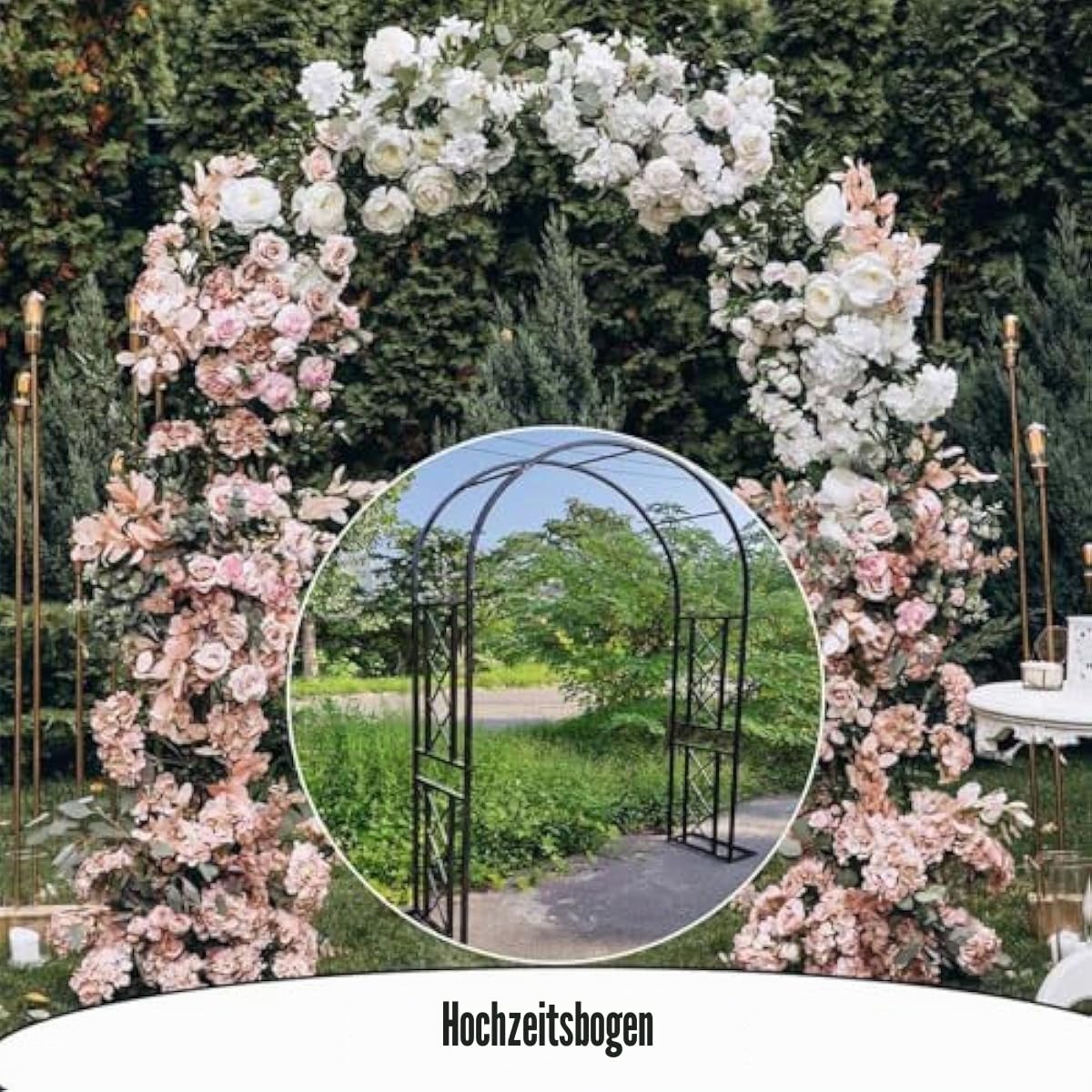 Gartenbogen Metall Torbogen Wetterfest Rosenbogen Rankhilfe Rankgitter Rosengestell Rankbogen Für Rankpflanzen, Rasen, Gartendekoration Breite (Brown,140x230x40cm)