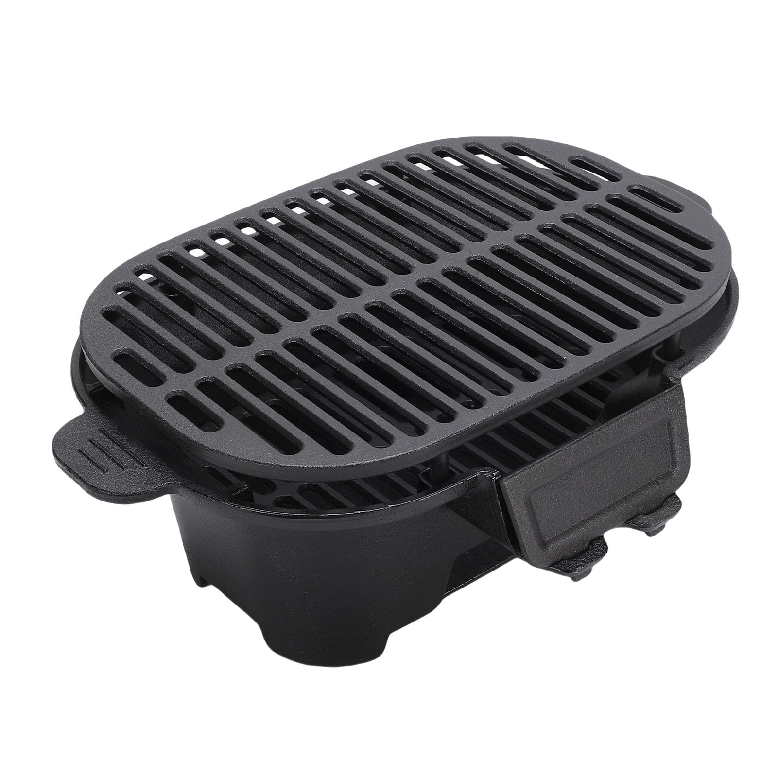 Vikye Grill de Camping en Fonte Compacte, Barbecue Hibachi pour Cuisson en | Rétention de chaleur longue durée, Cuisson efficace avec un minimum de charbon de bois, Conception portable et légère,