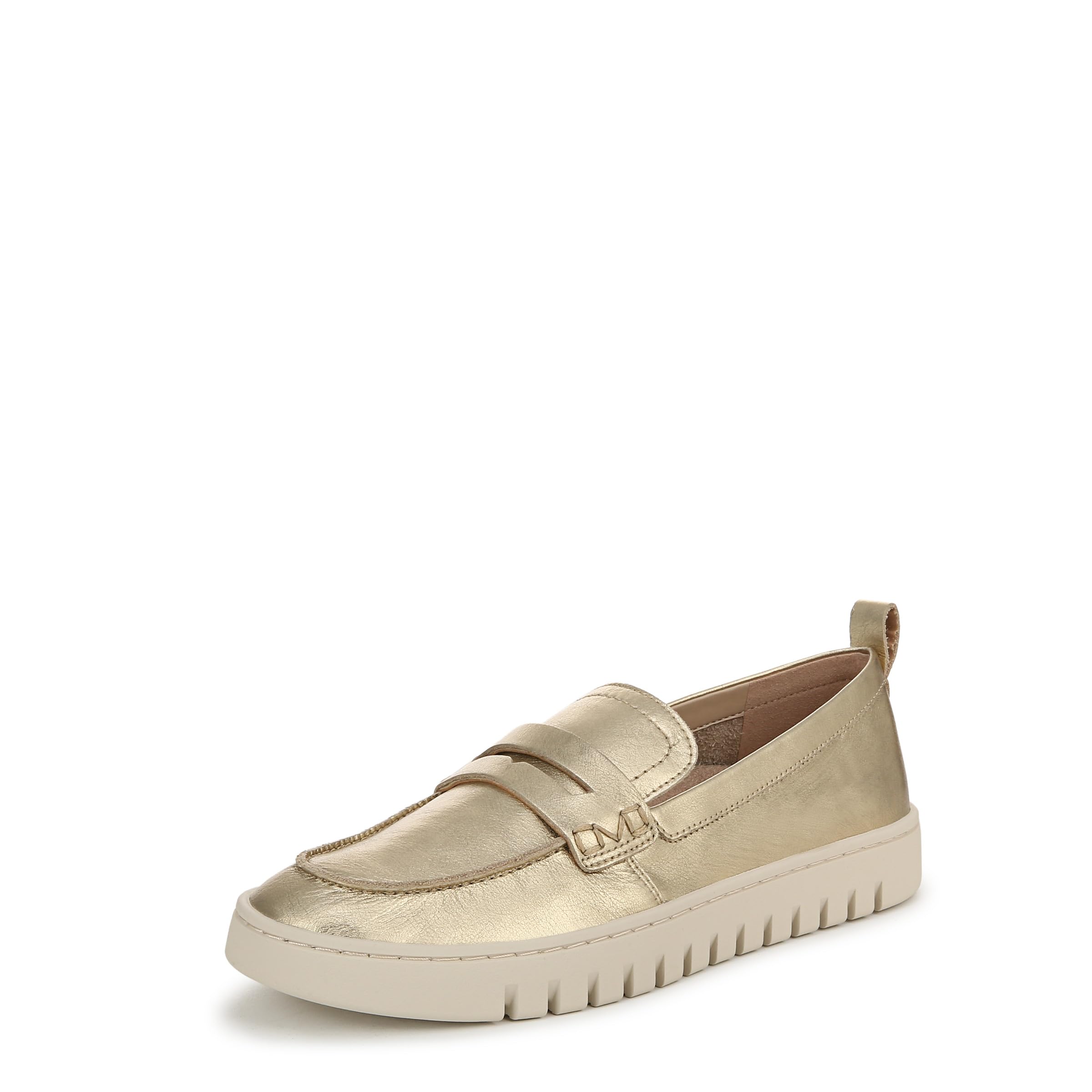 Vionic Women's Gold Leather Uptown Loafer With Arch Support In