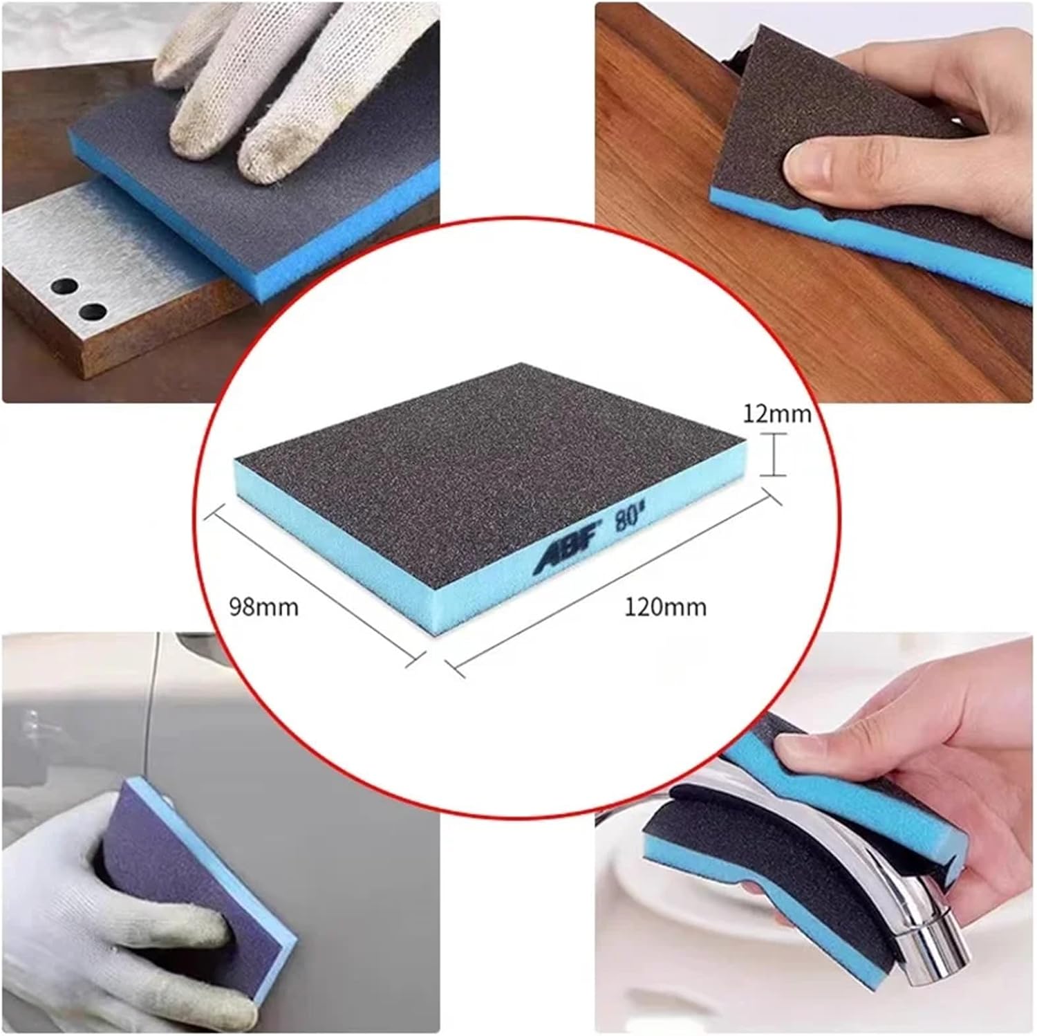 Sanding Sponge Blocks, 6/4/3PCS Sanding Sponges 60-800 Grit Wet Dry Multi-Surface Polishing(60+80+100+180+240+320 Grits)