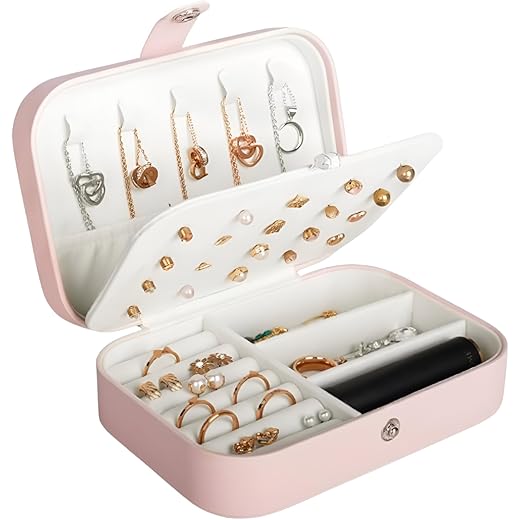 Portable Travel Jewellery Box - Pink