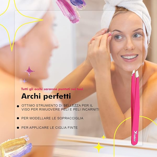Candure Pinzette Sopracciglia Professionale Acciaio Inox Pinza Peli Incarniti Precisione Pinzetta per Tirare Antiscivolo Punta Obliqua Pinze per Uomini e Donne 1 Pezzo Rosa - 5