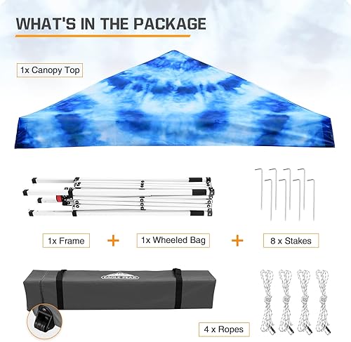 Vista 109 de EAGLE PEAK Tienda de campaña desplegable de pierna inclinada de 8 x 8 pulgadas, fácil instalación para una persona, toldo de playa al aire libre