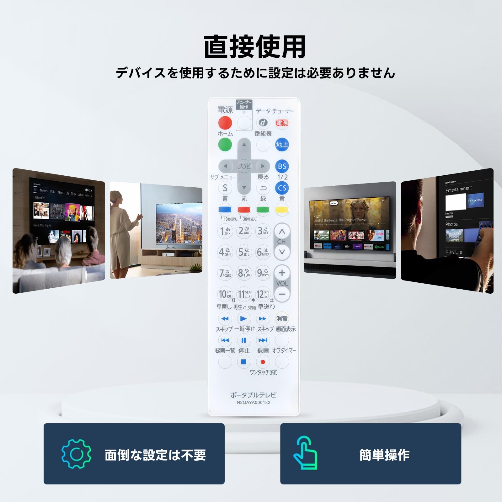 (未使用･未開封品)　Panasonic ポータブルテレビ用リモコン N2QAYC000092 vf3p617 Amazon | ポータブルリモコン N2QAYC000092 for Panasonic