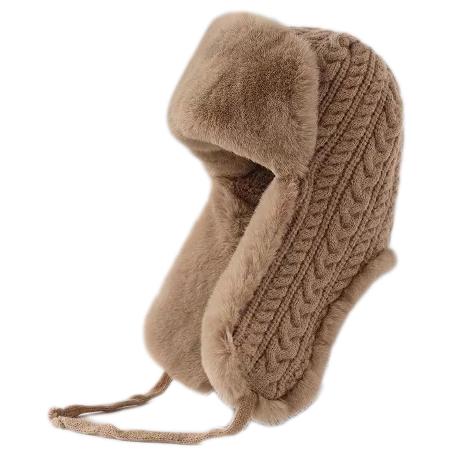 Femme Chapka Chapeau de Trappeur d'hiver Anti Vent Aviateur Chapeau Russe en Fausse Fourrure avec Oreillette Casquette Bonnet Ushanka Chapeau Chasse