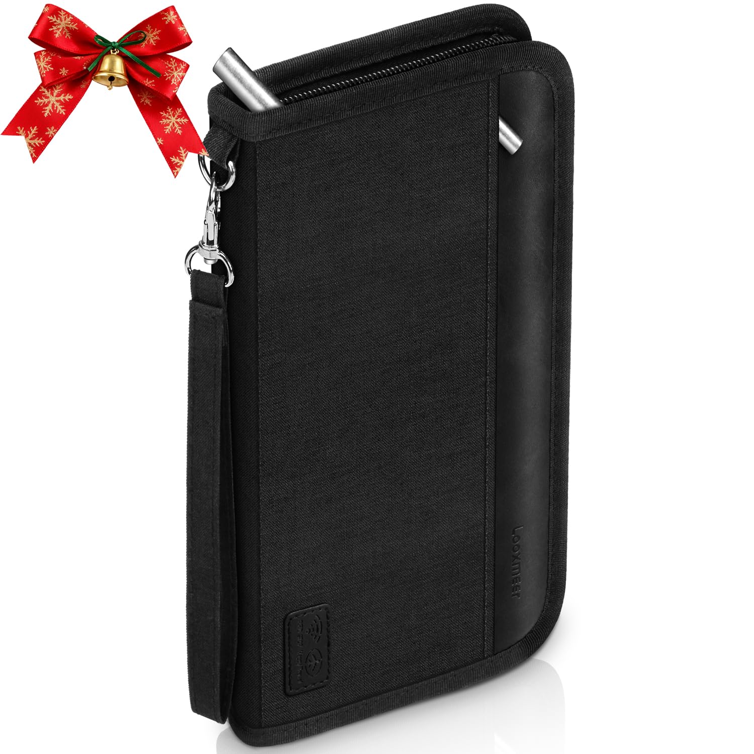 Travel Wallet, Family Passport Holder, RFID Blocking Travel Accessories Document Organiser for Tickets, Cards, Cash, Pen, Key, Waterproof Cover Holiday Essentials Case for Man & Woman, Black