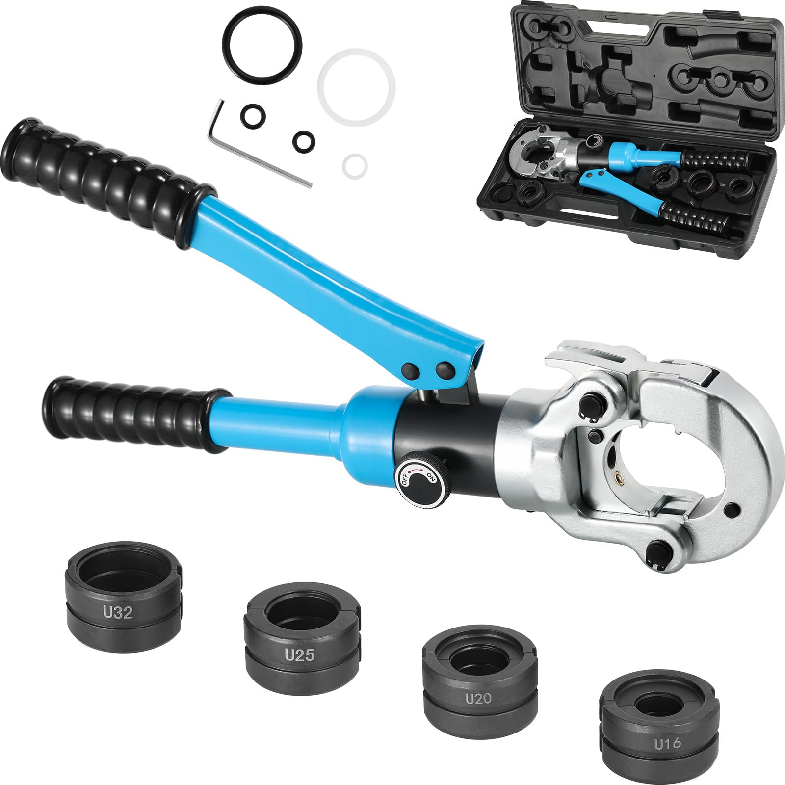 Alicates Prensadores Tuberías Multicapa U,prensa multicapa prensar para tubos de plástico,tubos compuestos de aluminio,multicapa prensadora alicates con cabezal giratorio de 360°,U16,U20,U25,U32 mm