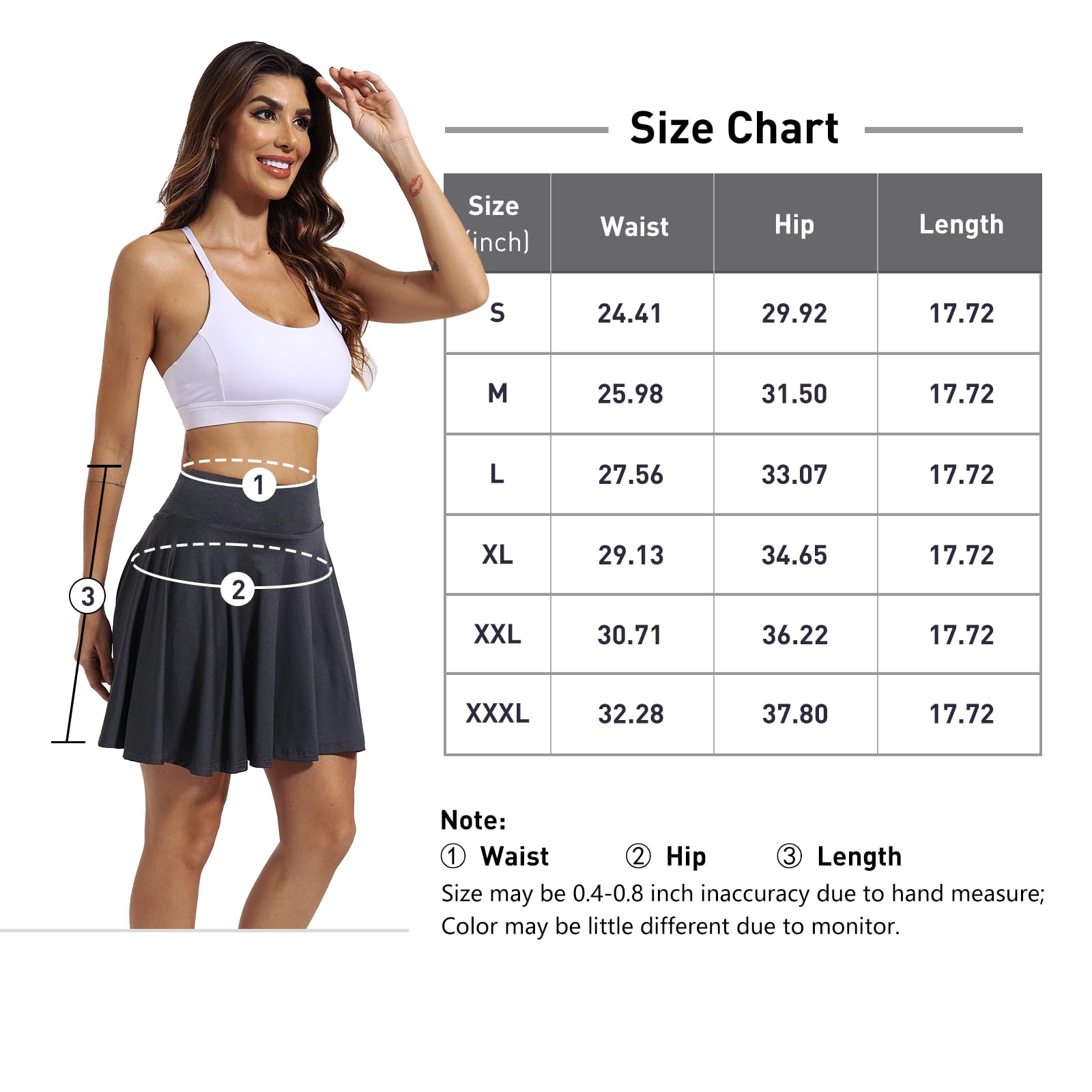 CZRLHYT Falda pantalón para mujer, de cintura alta, para entrenamiento, atlética, con bolsillos