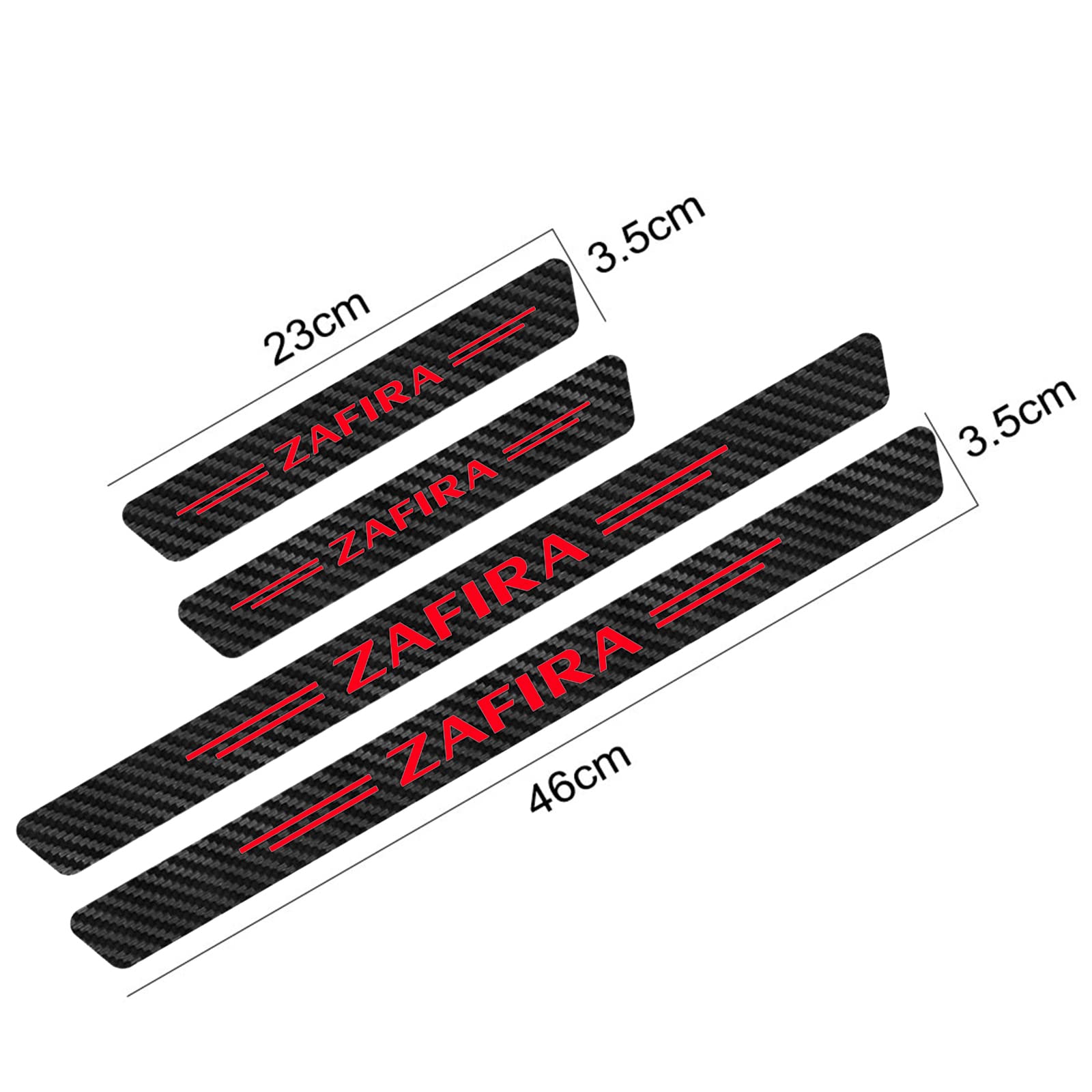 4 Autocollants Protection Seuil Porte Voiture Fibre Carbone - Anti-Rayures Pour Opel Zafira, Astra, Corsa Et Plus