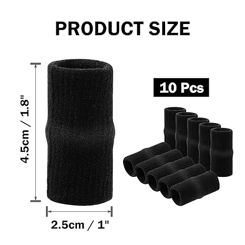 Miniatura 5 de uxcell 10 protectores deportivos para dedos, fundas de compresión elásticas para el pulgar para el dedo gatillo, soporte transpirable para férulas