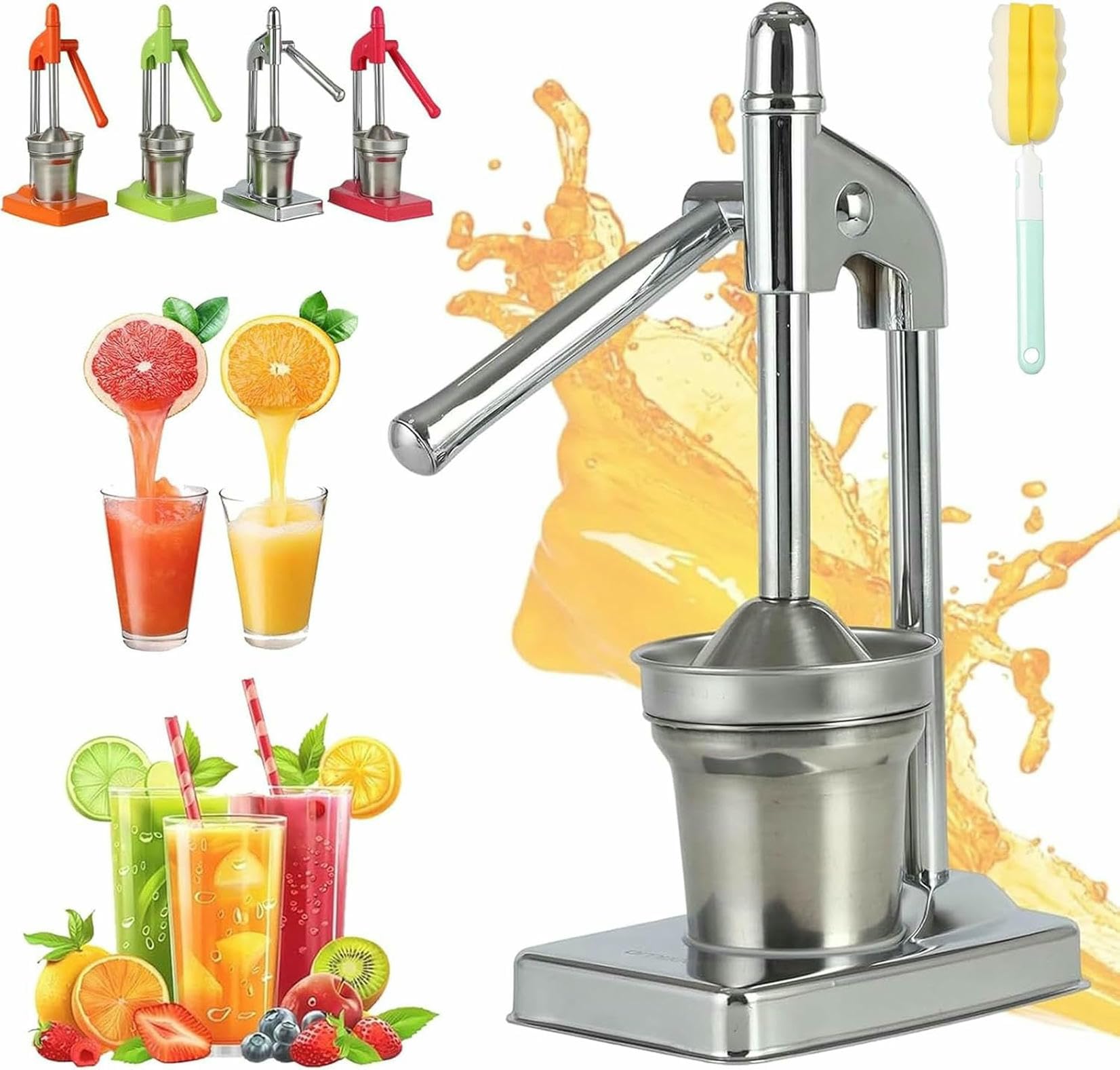 Exprimidor manual de cítricos, exprimidor de frutas resistente para naranjas, limones, limas, fácil de limpiar, esencial para la cocina del hogar