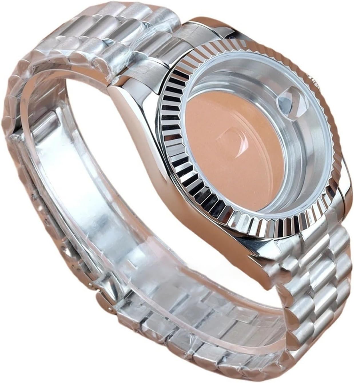 [SDFGUL] NH35ケース39mm 36mmステンレススチールギア/フラットエッジケース、NH35 NH36ムーブメントと互換