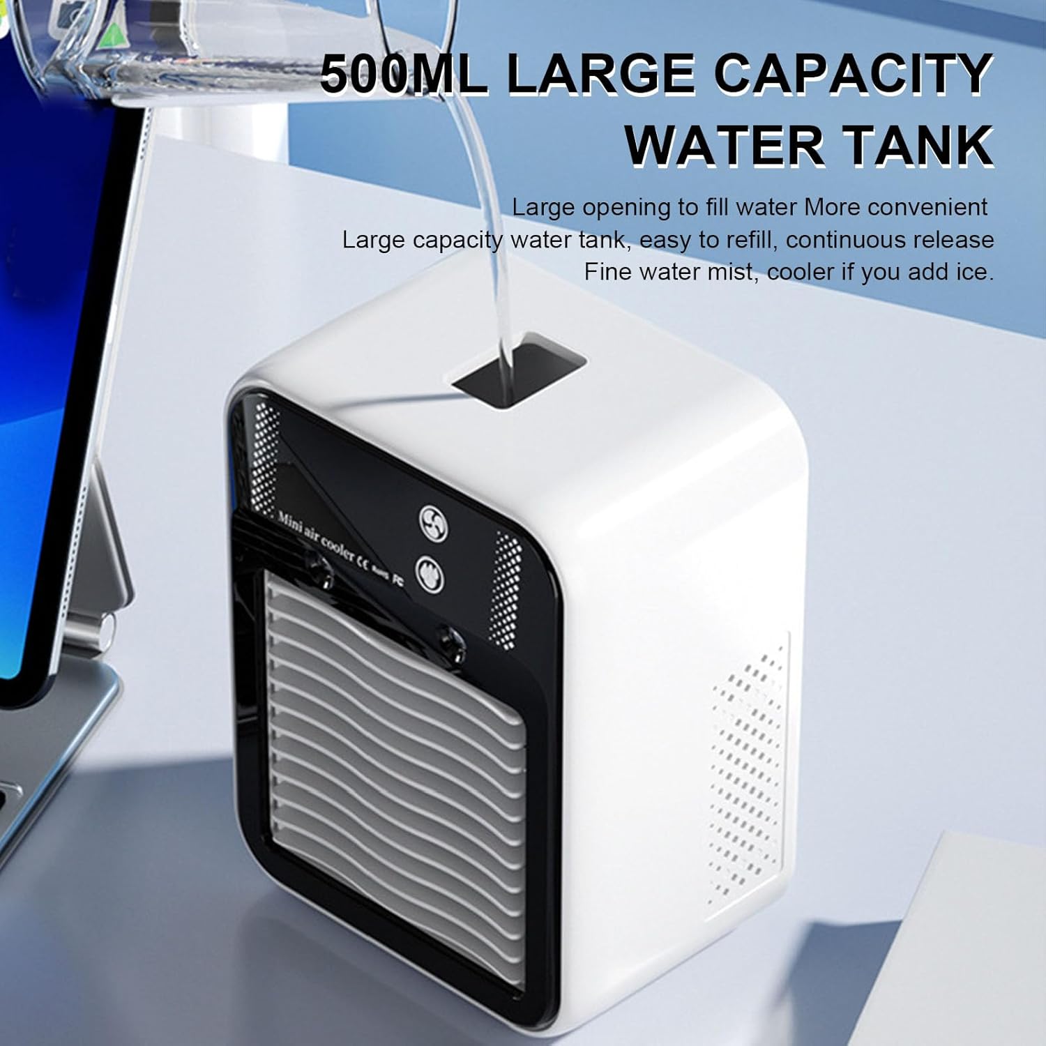 HEEPDD Portable Air Conditioners,Speed Quiet Personal Cooling Fan Evaporative Air Cooler Personal Small Mini Air Conditioner Air Cooler for Room Camping