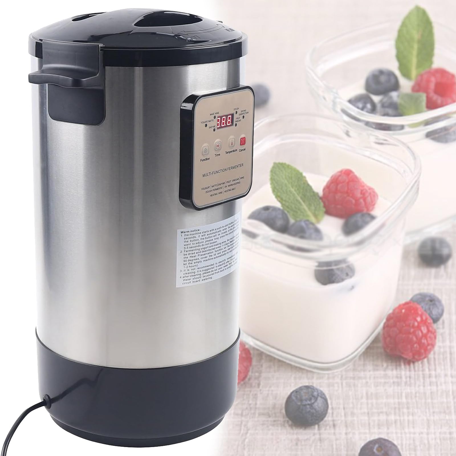 Máquina de fermentación eléctrica 12L/18/L Yogurt Maker Home DIY Yogurt Container Fermentador para Yogur, enzimas, Masa, vinagre de Frutas - Uso Comercial en Barra doméstica,18L