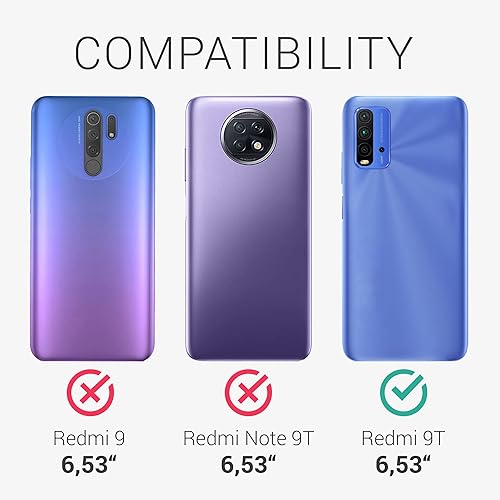 Miniatura 6 de kwmobile Funda transparente compatible con Xiaomi Redmi 9T, funda de teléfono de poliuretano termoplástico suave, flores de cerezo rosamarrón