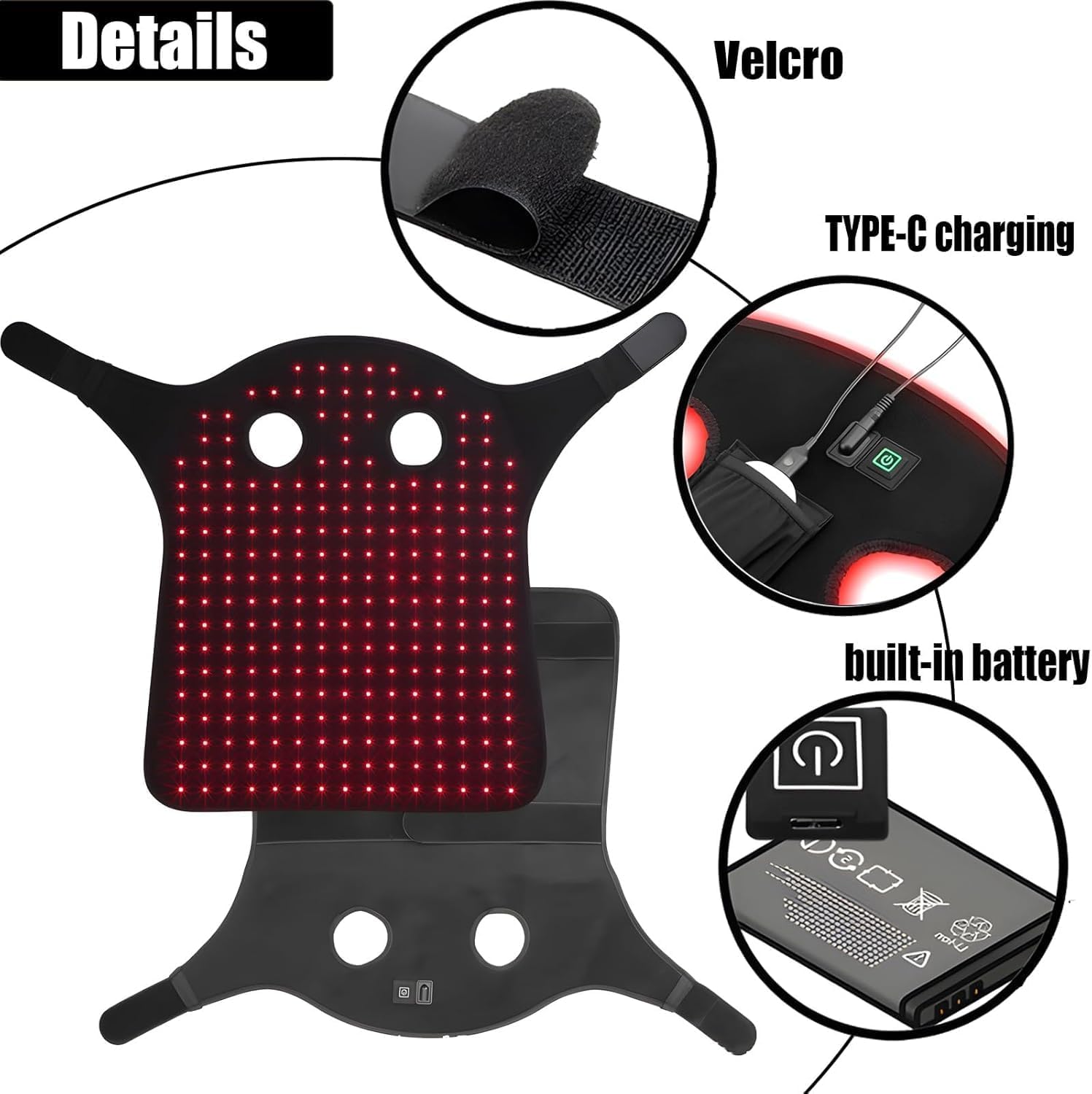 Wearable Red Light Therapy for Horses Head, Equine Red Light Therapy for Horses,LED Red Light Therapy Device for Horse, Wearable Pet Light Therapy Muscle Pull Wound Recovery Therapy(1PCS)