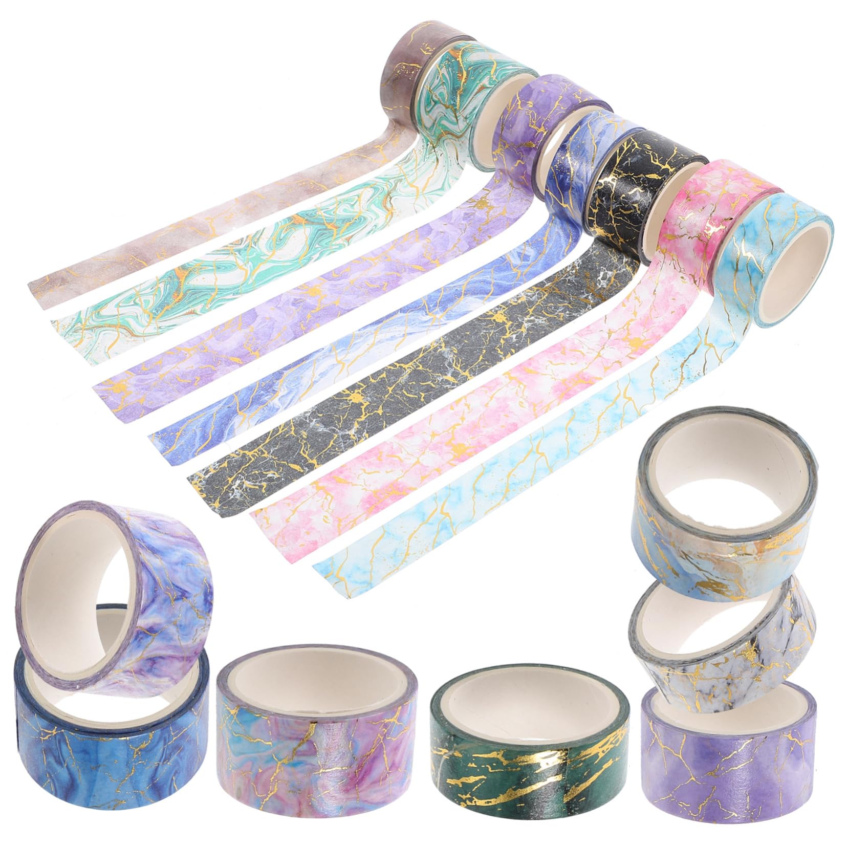 SHINEOFI 42rotoli Nastro Washi Decorativo Stile Marmo Nastro Adesivo Per Scrapbooking Fai Te Decorazioni e Progetti Creativi Per Facile Da Strappare e Applicare