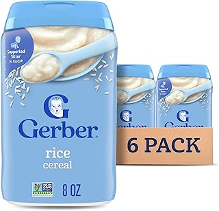 Gerber Baby Cereal 1st Foods, arroz, 8 onzas (paquete de 6)