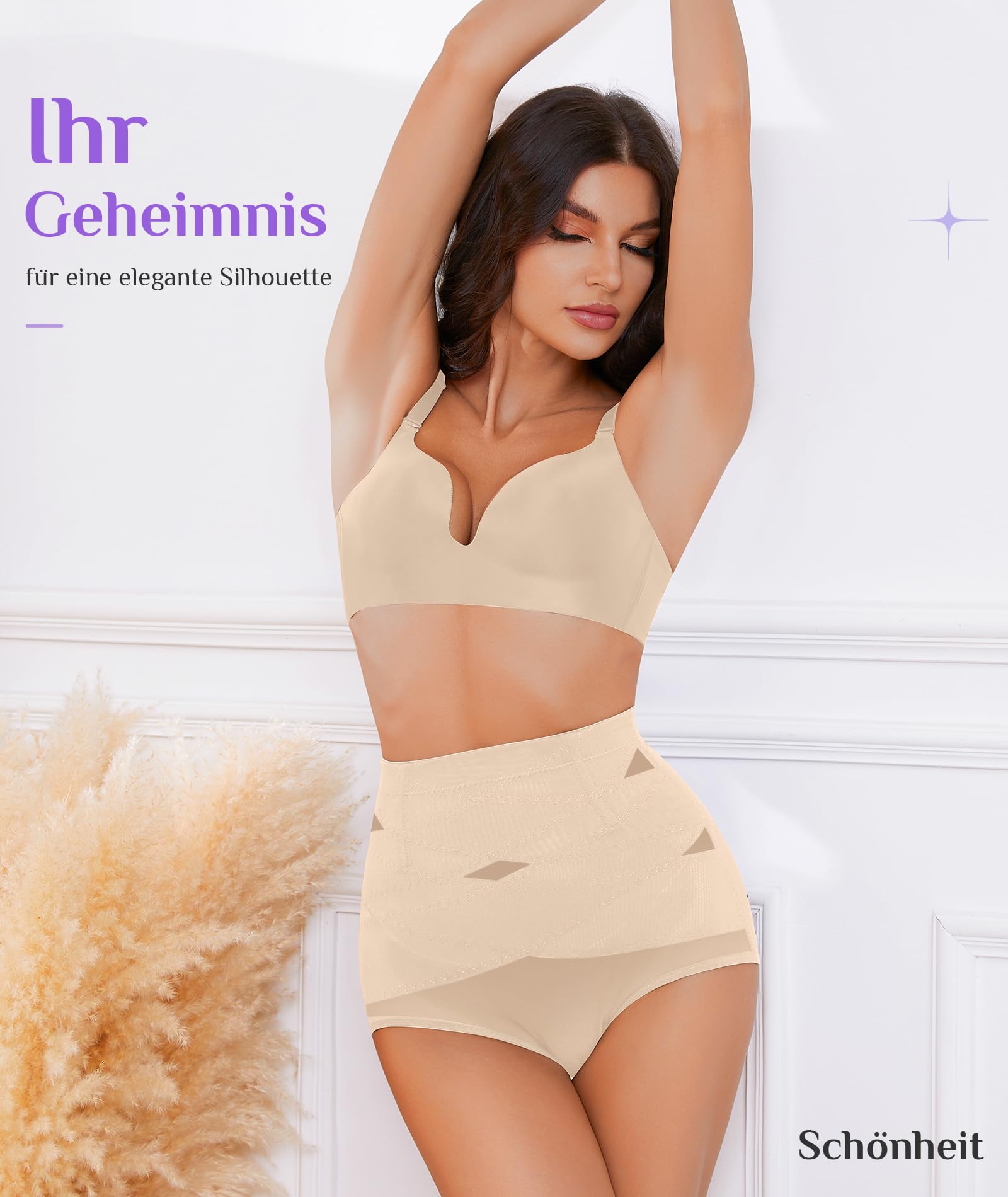 YADIFEN Damen Shapewear Unterhose Bauchweg hoher Taille Bauch Weg Unterwäsche Bauchkontrolle Miederslip Figurformende Miederhose Shape Figurformend Miederpant Body Shaper