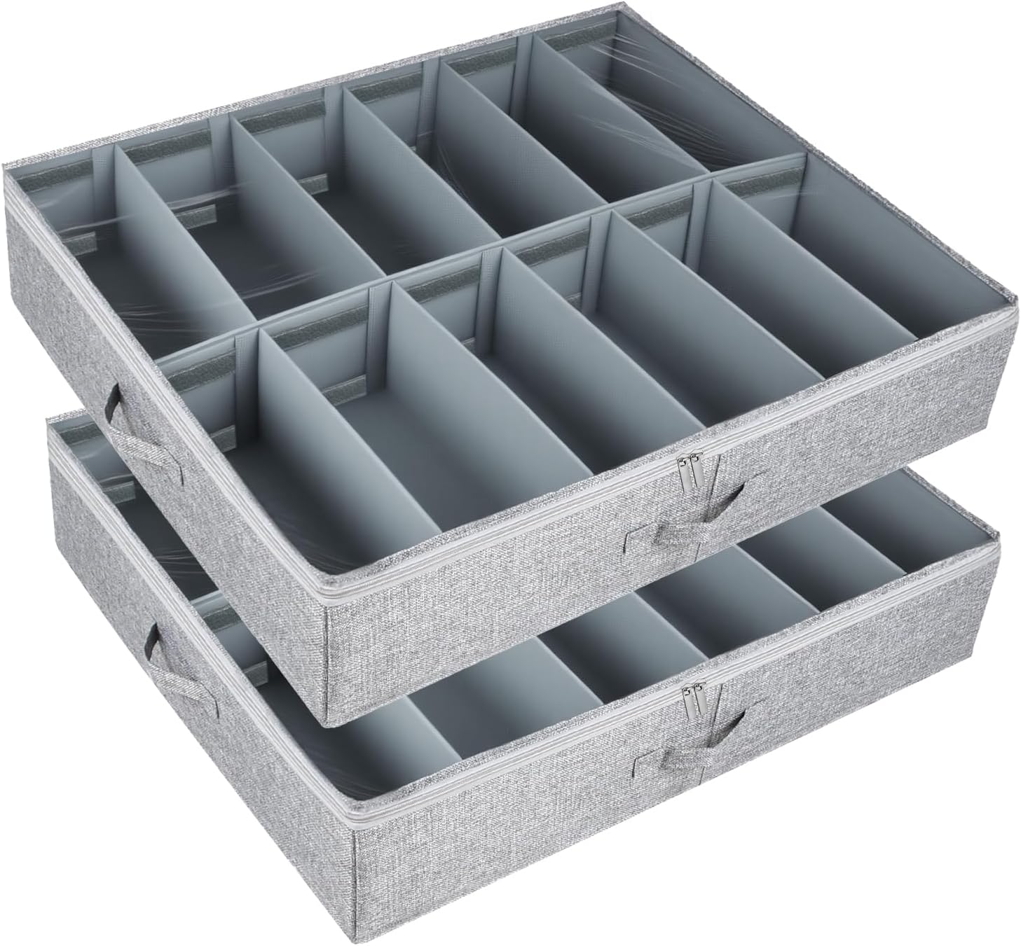 Naughty Frog Lサイズ 30x27インチ ベッド下靴収納 男性用 調節可能な仕切り ベッド下シューズオーガナイザー 寝室