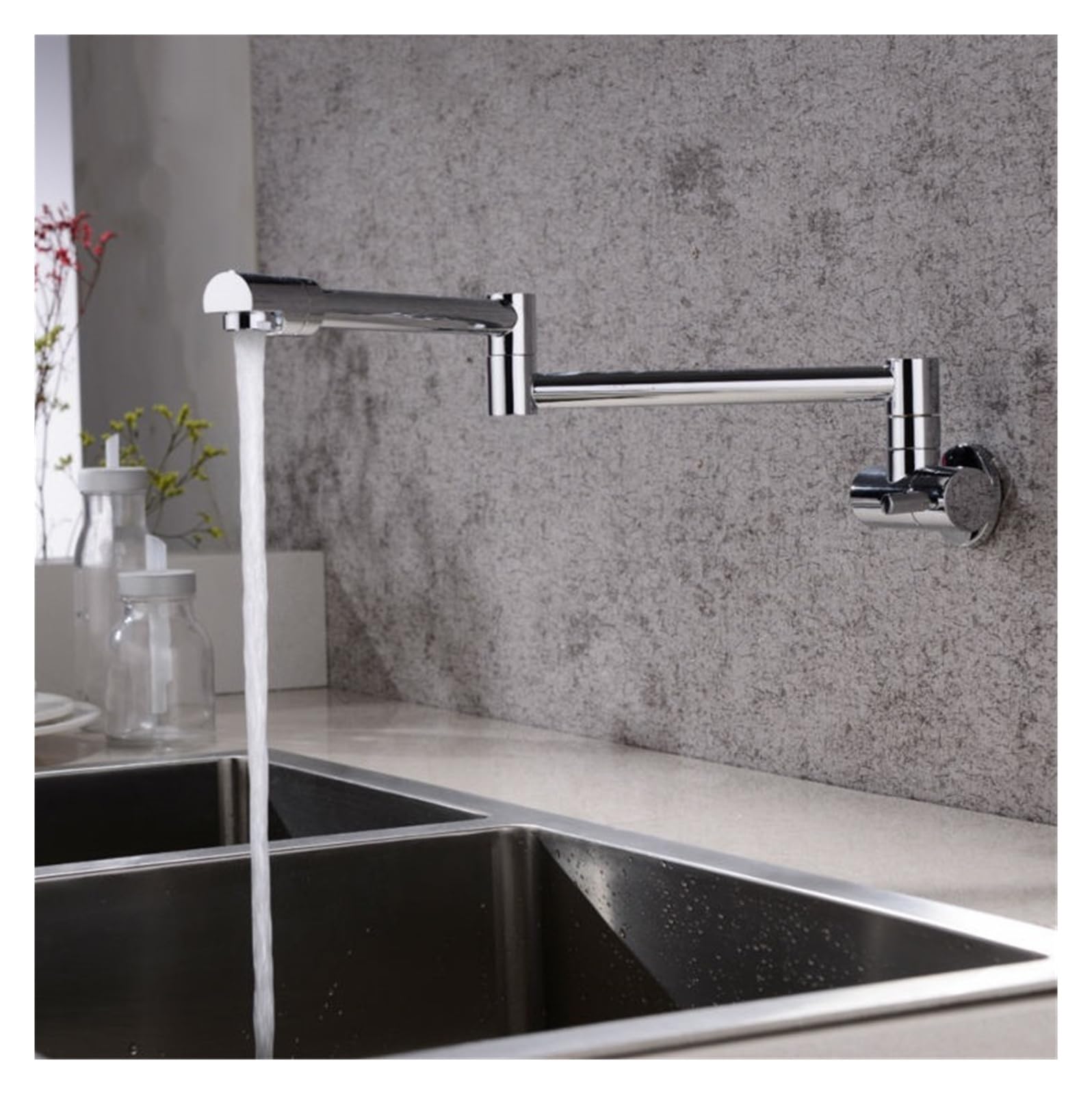 Grifos mezcladores para Fregadero de latón llenado ollas Cocina Pared giratorios Plegables retráctiles y Extensibles la mayoría los escenarios.