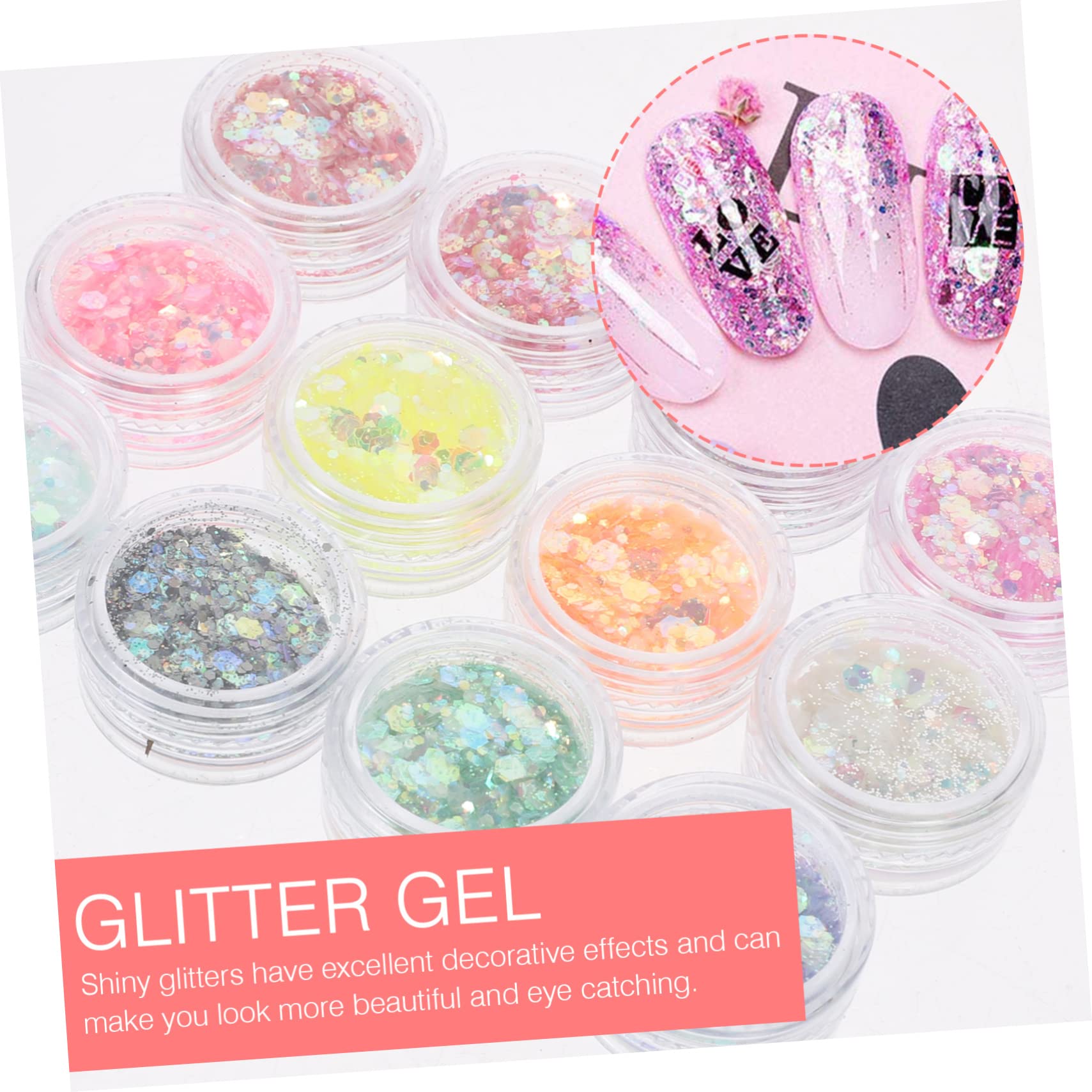 Didiseaon 24 Scatole Glitter Nail Paillettes Bagliore Di Trucco Liquido Ombretto Liquido Acrilico Unghie Manicure Paillettes Festival Accessori Festival Trucco Trucco Degli Occhi Smalto Di
