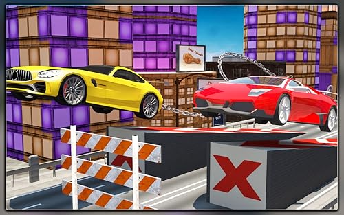 carros acorrentados corrida de velocidade impossível acorrentados pausa de condução: rápido acrobaci