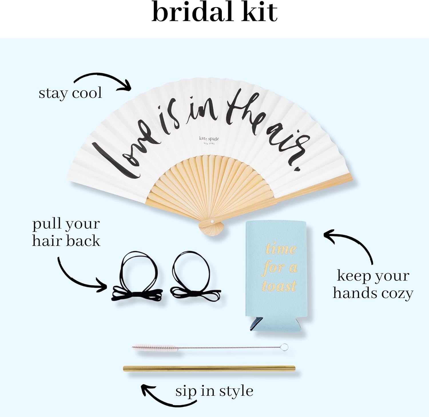 kate spade new york Emergency 7 Piece Set Bridal Kit Engagement and Wedding Bundle, Wedding Cake Toss