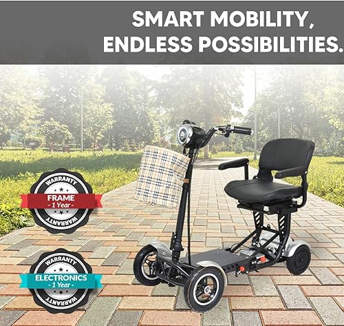 Miniatura 13 de MS-3000 Scooter eléctrico para adultos, scooters plegables para personas mayores, scooter de movilidad de 4 ruedas con silla, scooter eléctrico